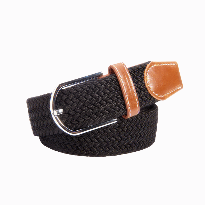 SVART FLÄTAT BÄLTE